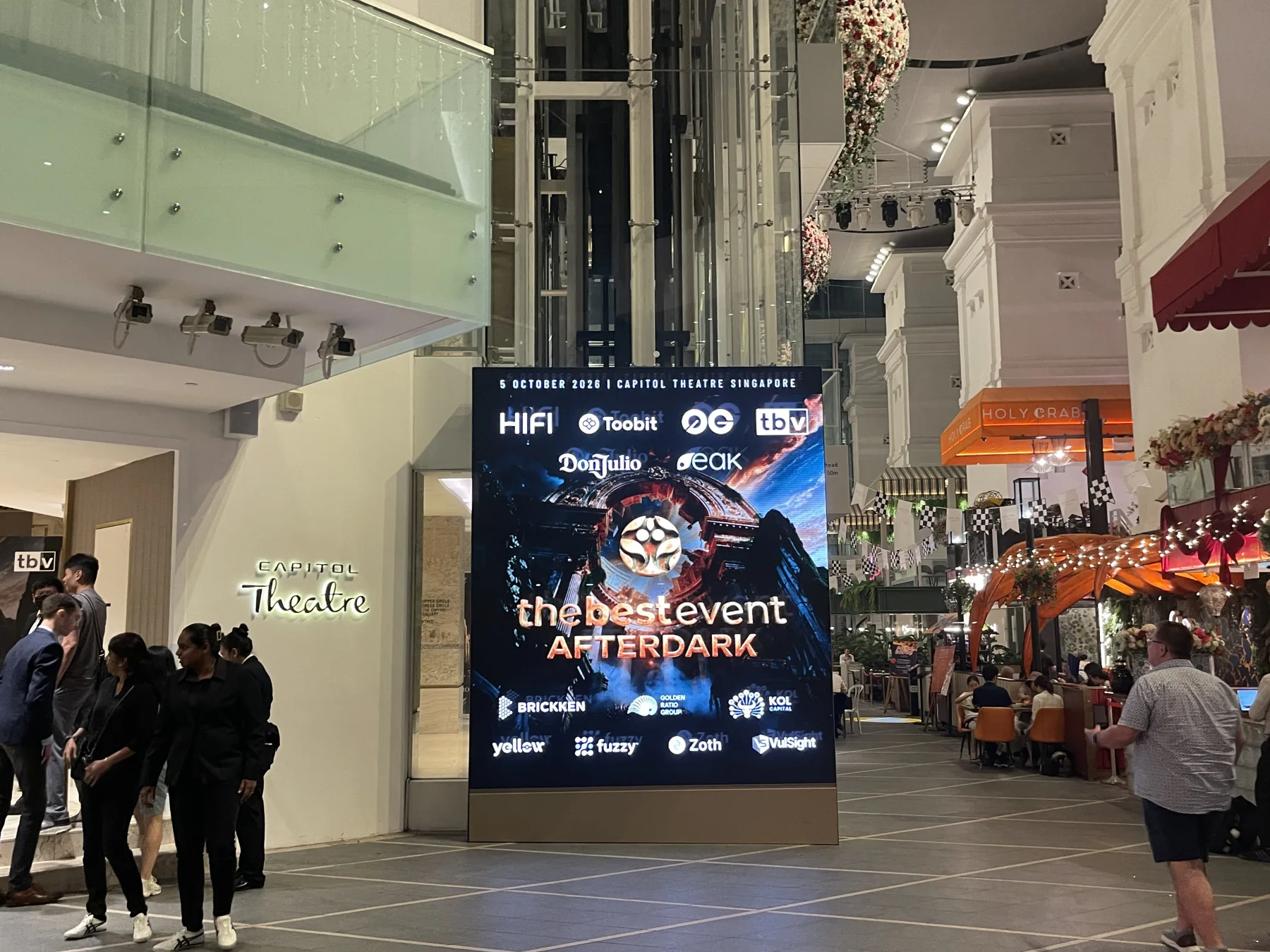 The Best Event AFTERDARK sign outside Capitol Theatre, Singapore, on 5 October 2026