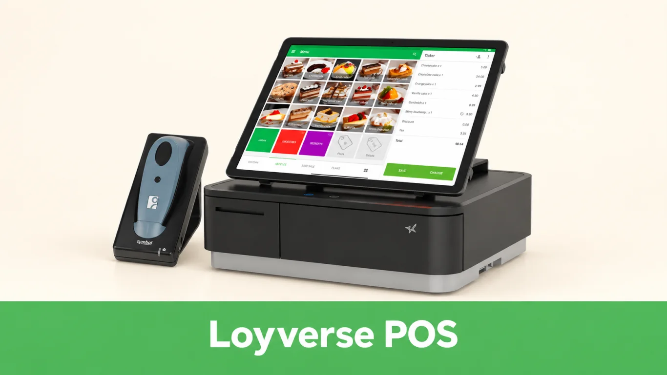 Loyverse POS and compatible peripheral example; no Singapore payment-reader compatibility is implied.